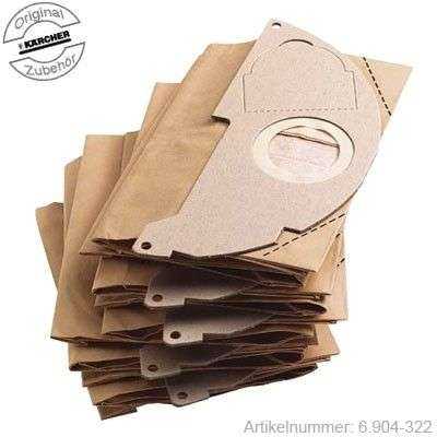 Karcher-Lot De 5 Sacs Aspirateurs Sachets Filtre Papier A 2204/2254/2554/2604/2654/2656/2674/2251/2901 Sacs papier