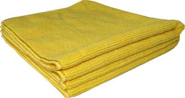 Lot De 5 Chiffons Microfibre Jaune 38X38Cm Matériel de nettoyage manuel