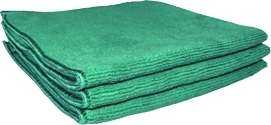 Lot De 5 Chiffons Microfibre Vert 38X38Cm Matériel de nettoyage manuel